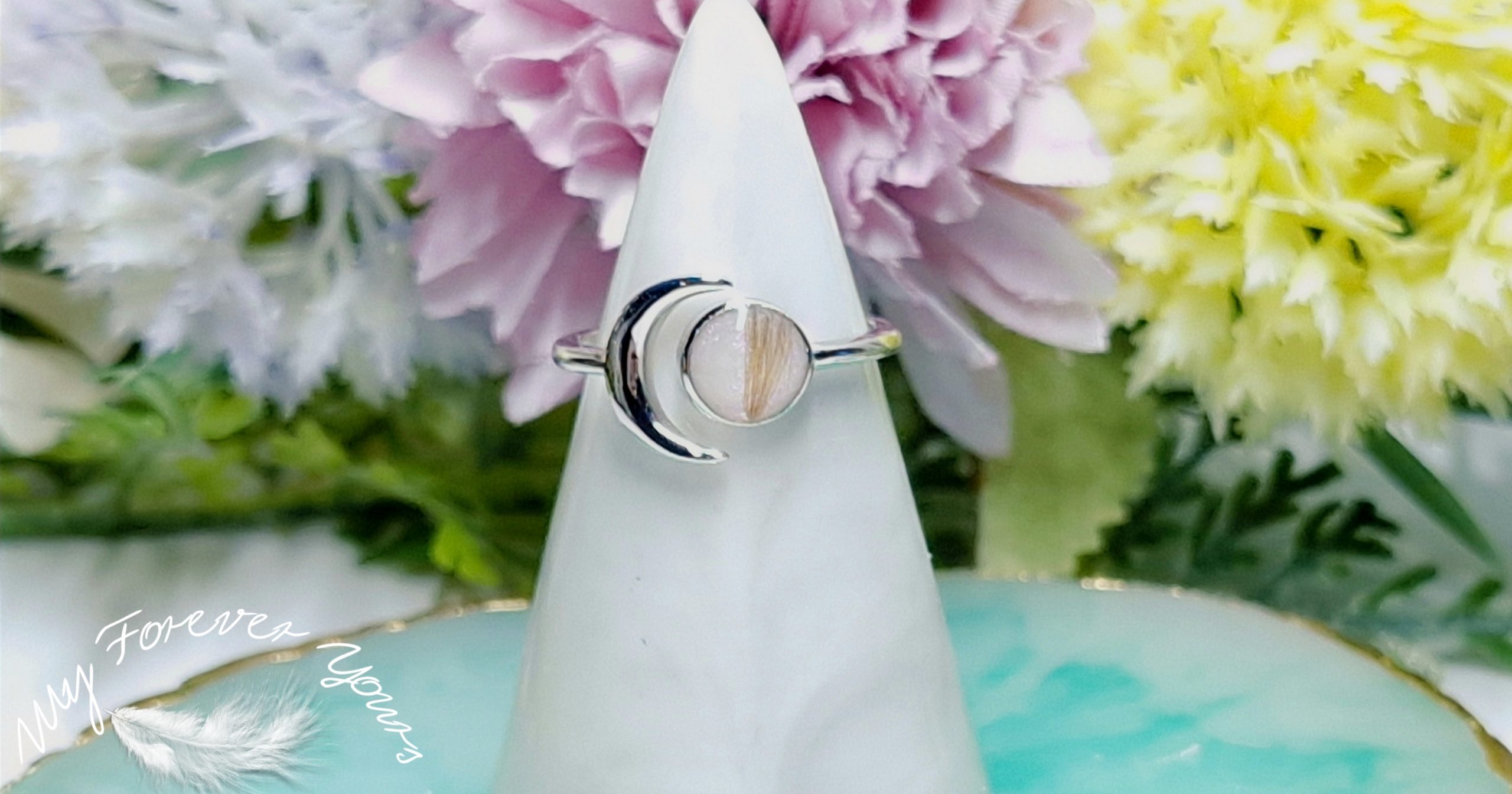 Breastmilk Ring - My Moon Lunar Cremation Ashes Ring