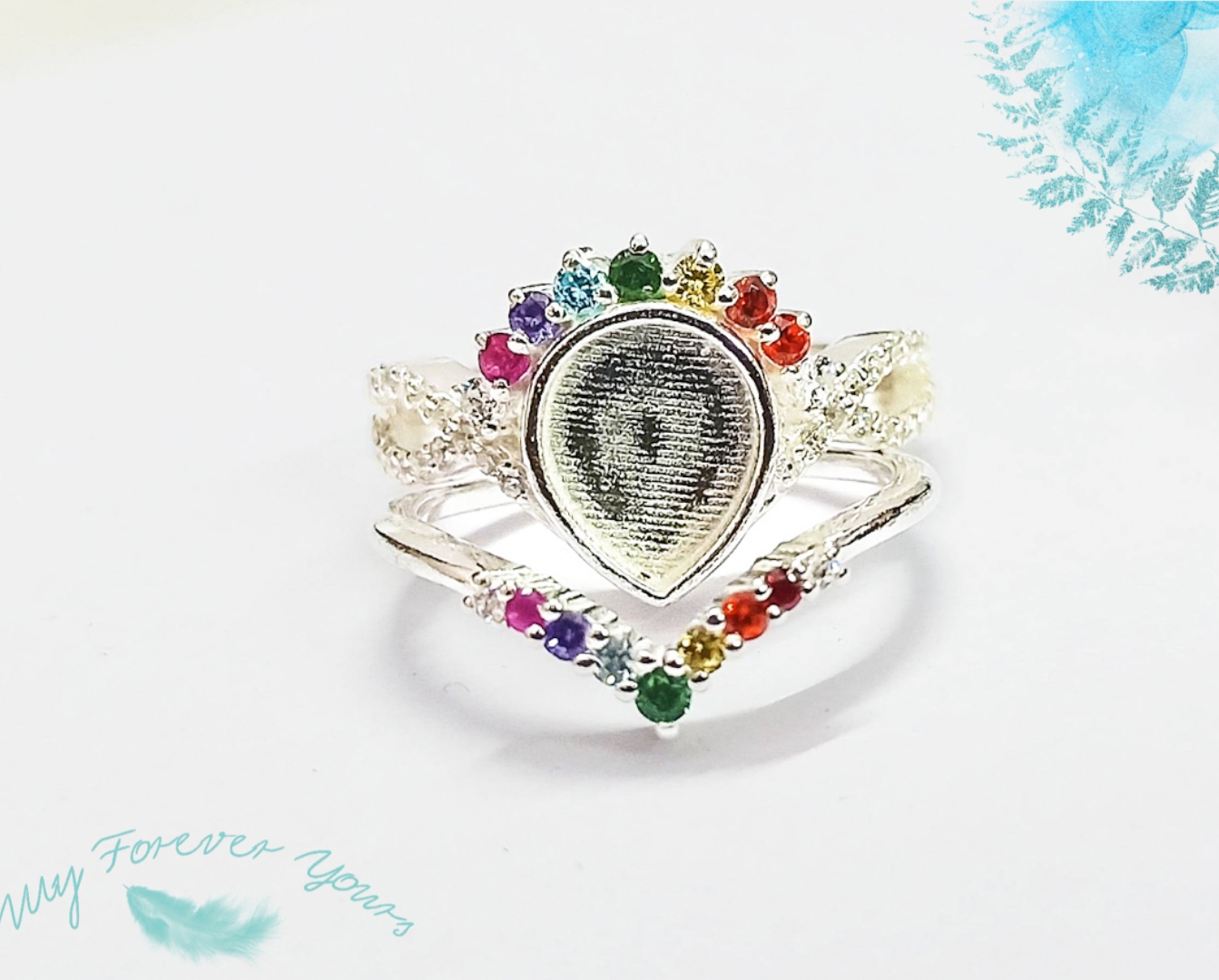 Breastmilk Ring Rainbow Duo